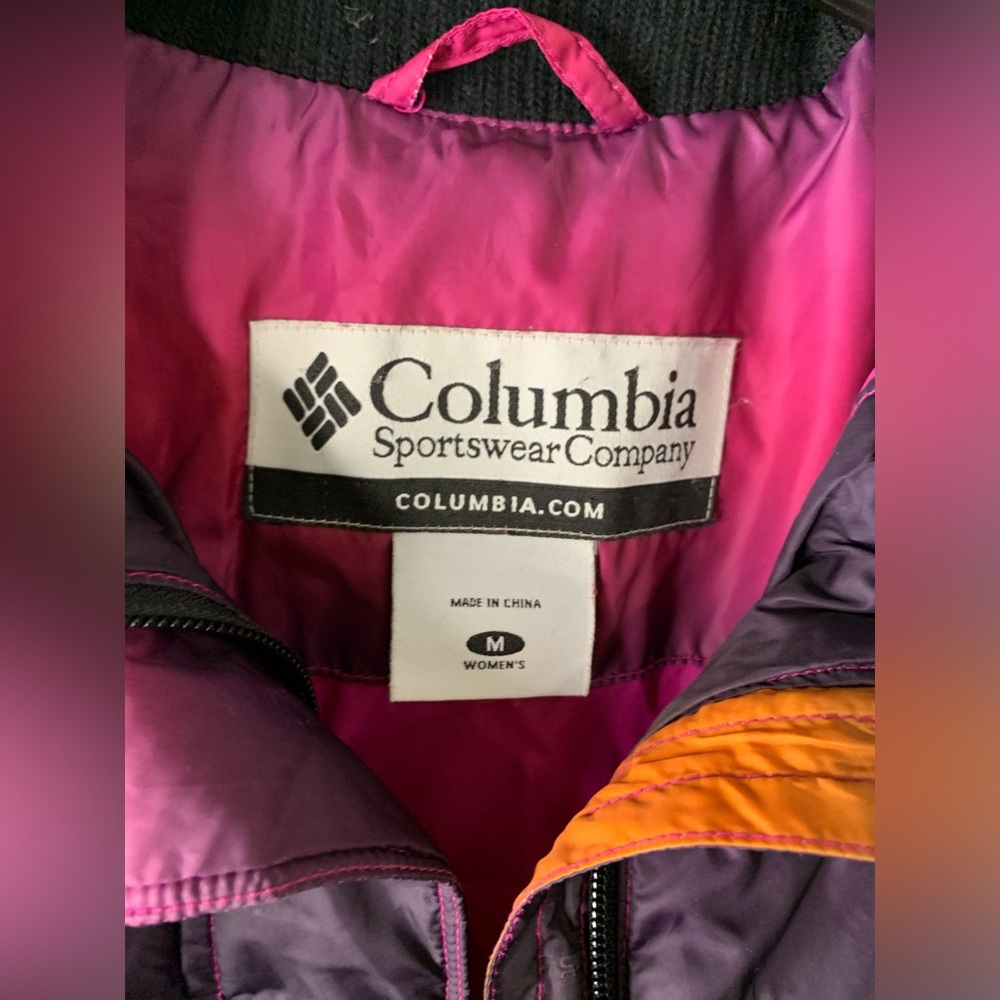 Women’s Medium Vintage Columbia Sportswear Puffer winter snow Jacket ombré - Picture 3 of 7